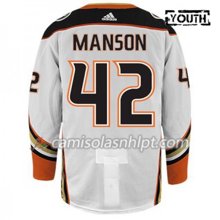 Camisola Anaheim Ducks JOSH MANSON 42 Adidas Branco Authentic - Criança